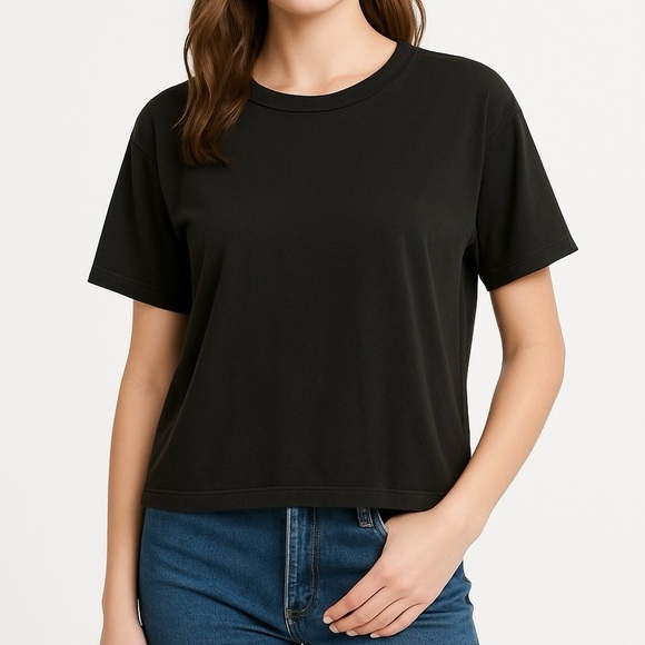 Brandy Melville Tops - BRANDY MELVILLE Black Crop Tee Size S/M